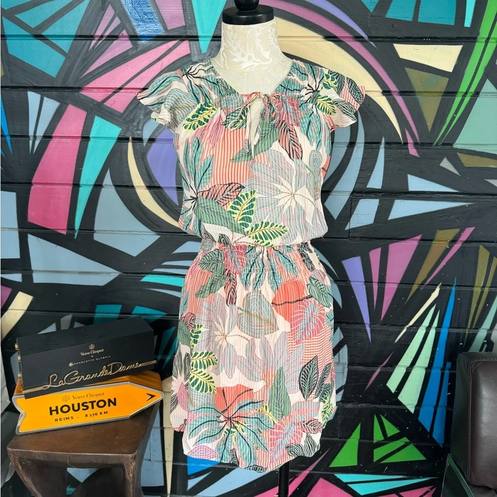 NWT Parker NY Tropical Silk dress, size Medium, $318 - Picture 1 of 12